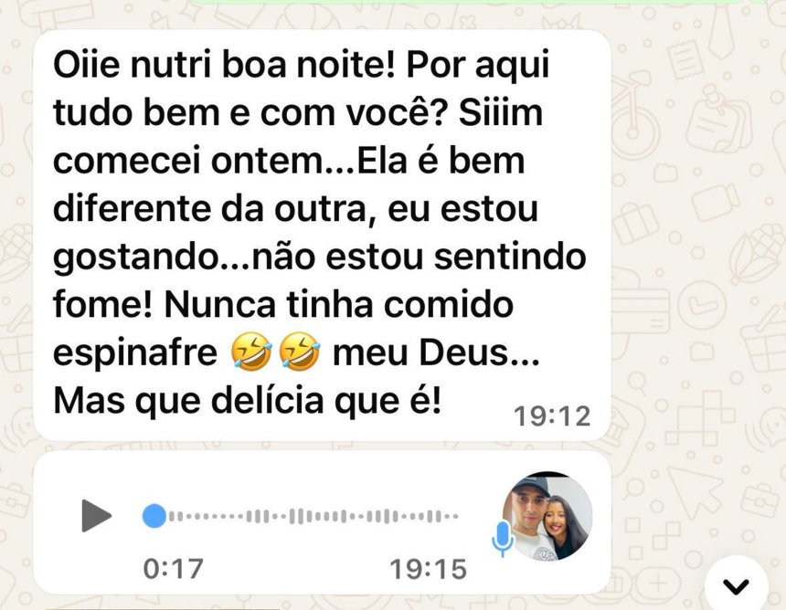 Vanessa Soares em atendimento nutricional
